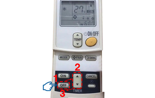 Hẹn giờ tắt máy lạnh Daikin thế hệ cũ